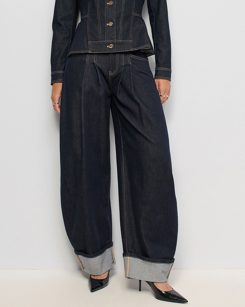 Barrel Jeans In Raw Denim - Salsa Jeans