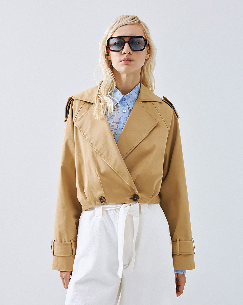 Cropped Trench Coat - Access Fashion