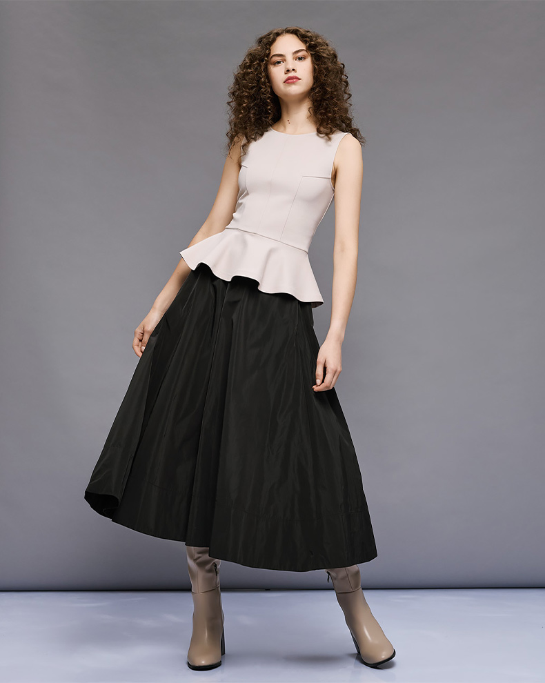 SLEEVELESS PEPLUM TOP