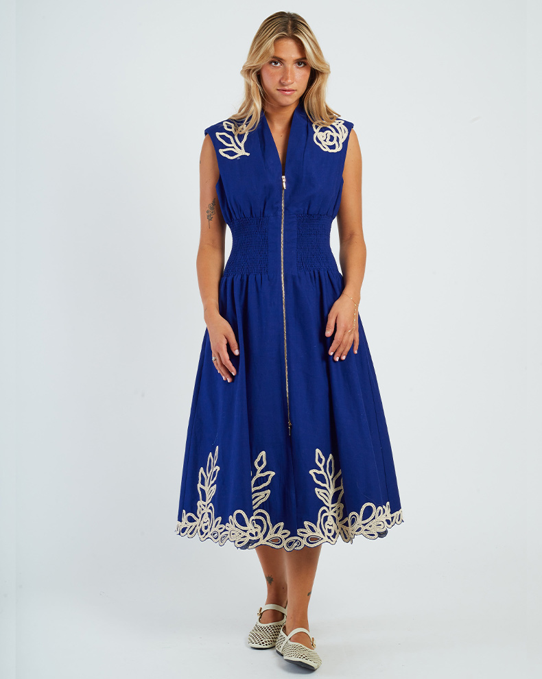 Dress With Frond Zip - Rene Derhy