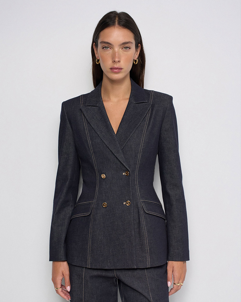 Structured Blazer In Raw Denim - Salsa Jeans