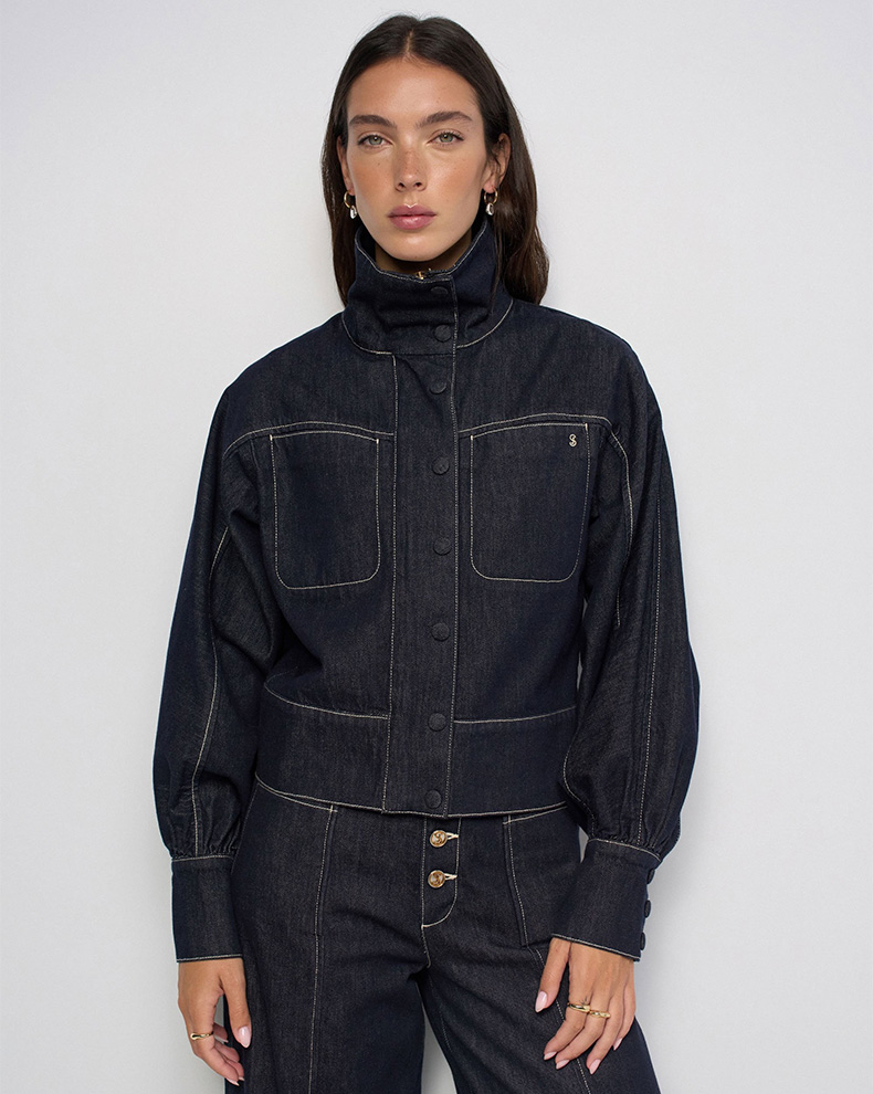 Bomber In Raw Denim - Salsa Jeans