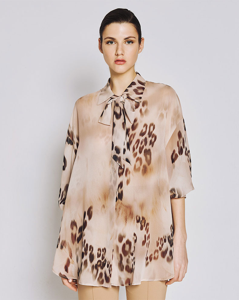 Πουκάμισο animal print με ζώνη