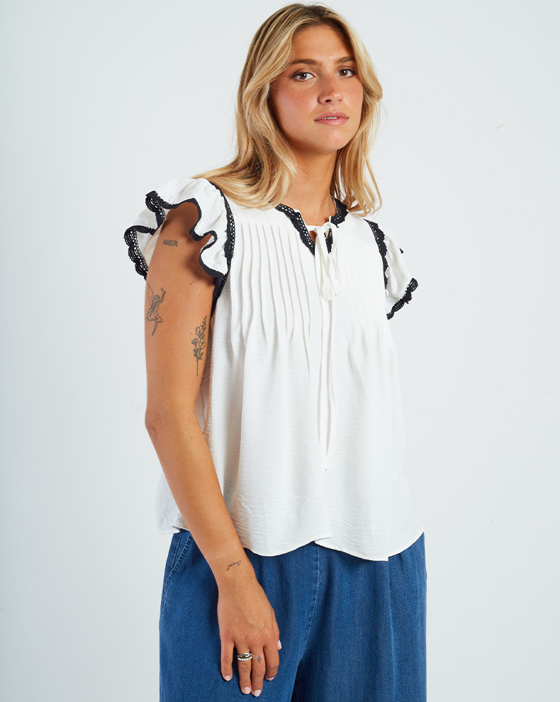 Short Sleeved Embroidered Blouse - Rene Derhy
