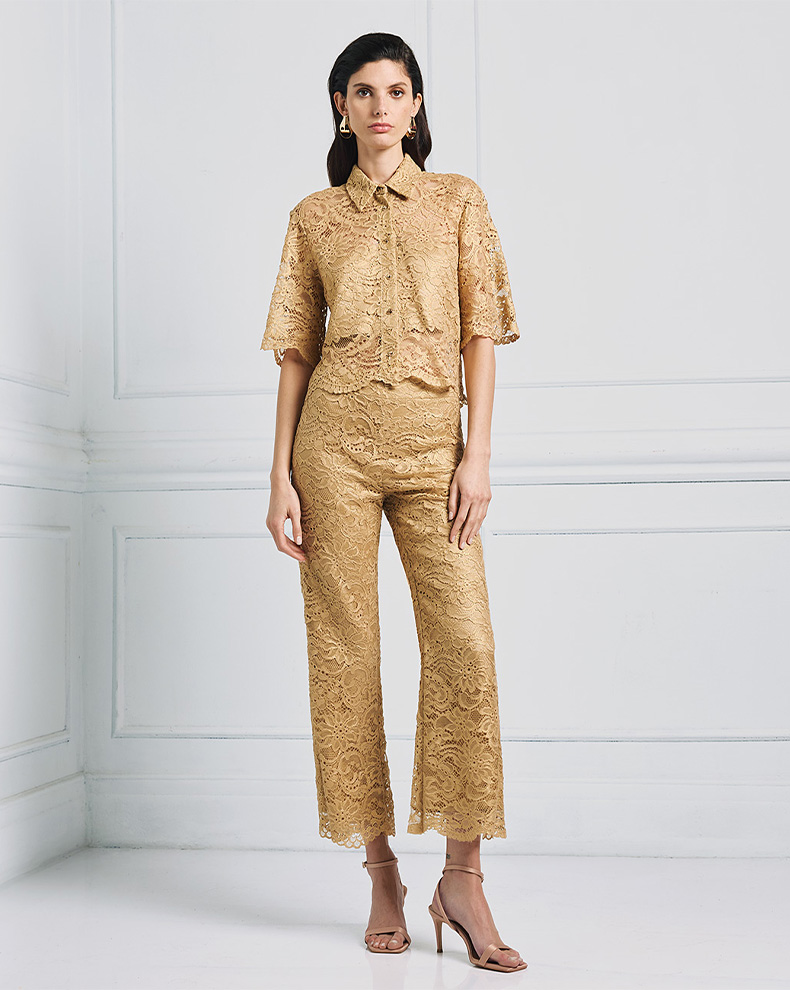 LACE CROPPED SHIRT