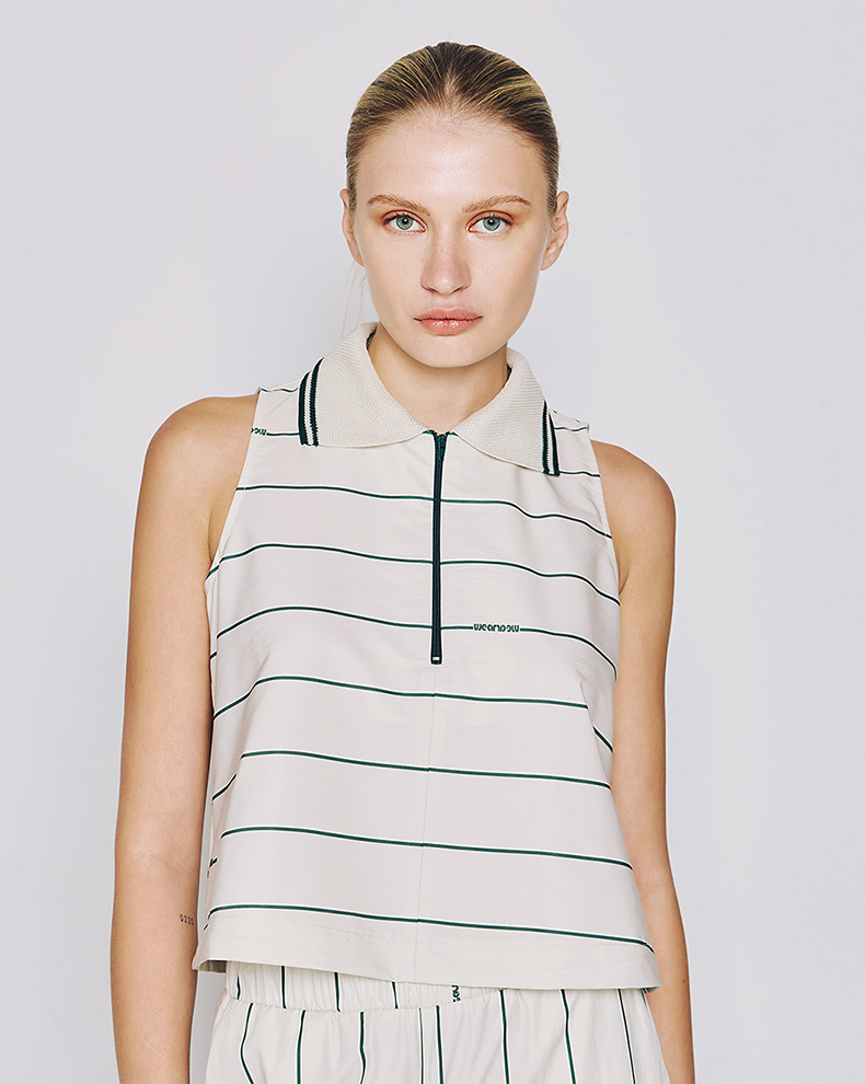 STRIPPED TOP WITH ZIPPER