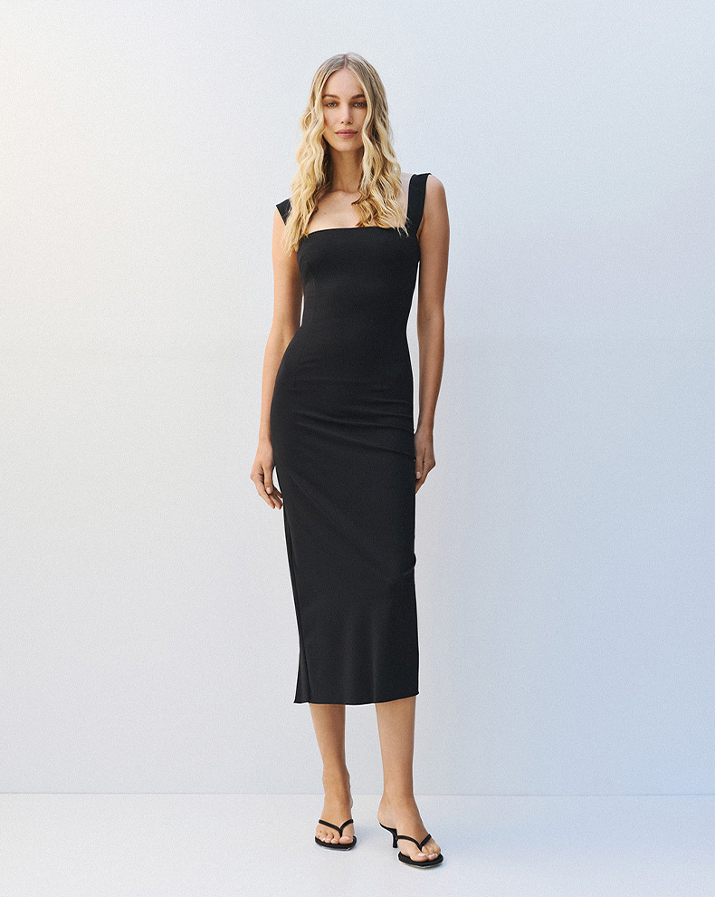 Midi Dress With Straps - Access Fashion