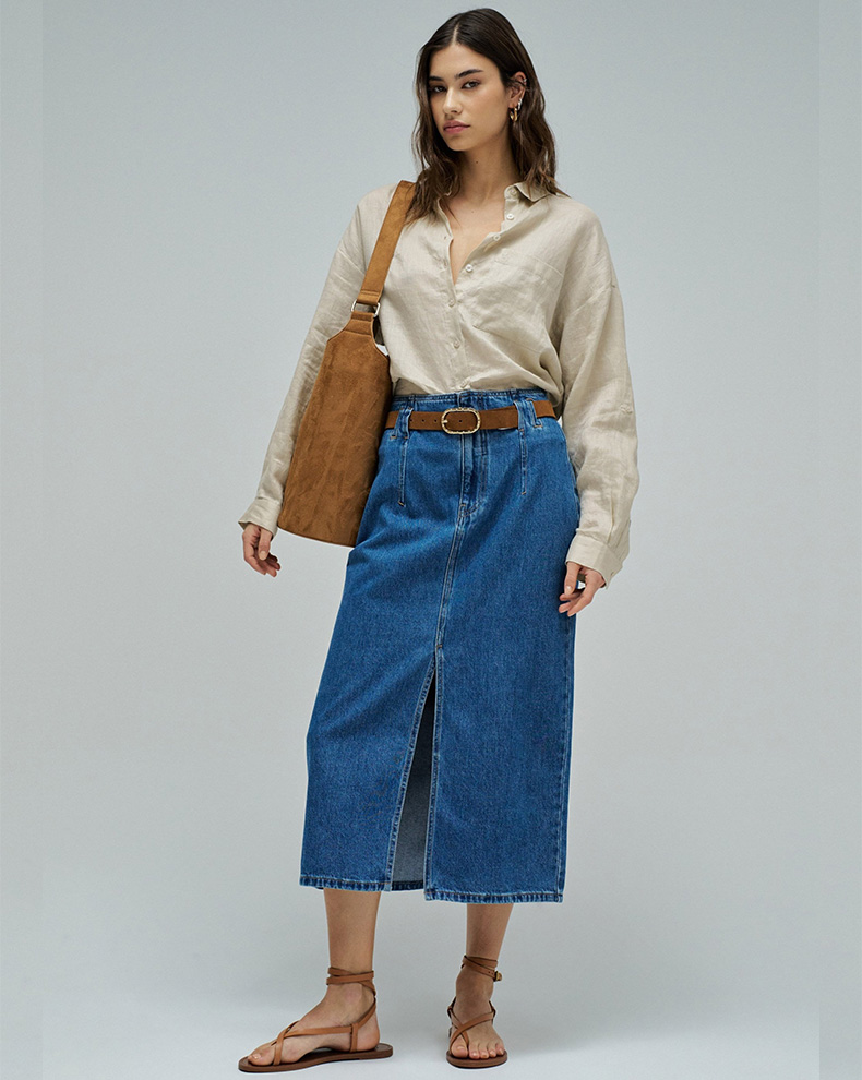 DENIM MIDI SKIRT- Salsa Jeans