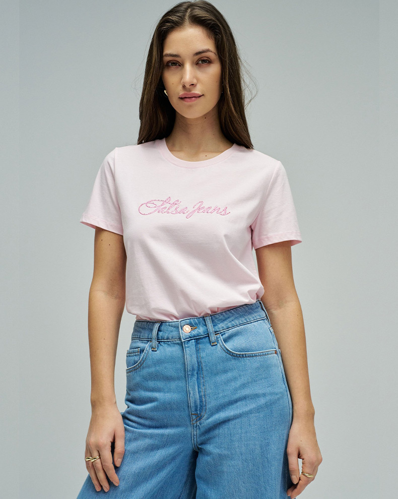 T-SHIRT WITH BRANDING - Salsa Jeans