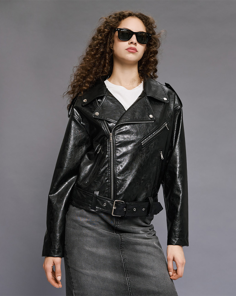 FAUX LEATHER BIKER JACKET