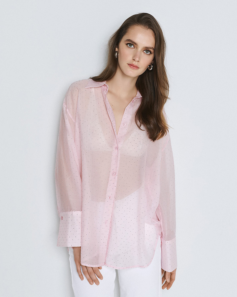 Shirt With Rhinestones - Access Fashion