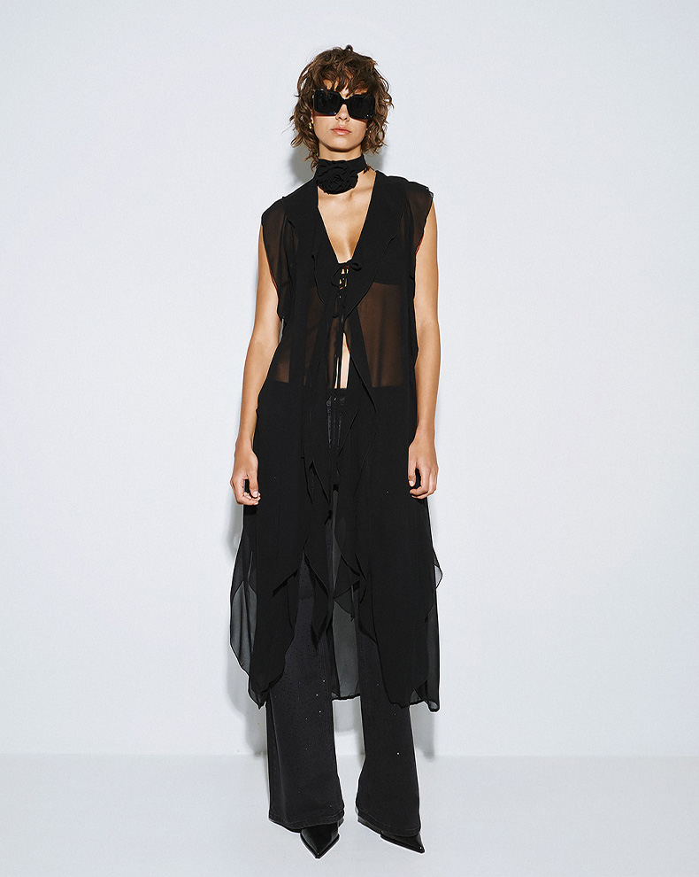 Dress With Ruffles And Opening - Access Fashion