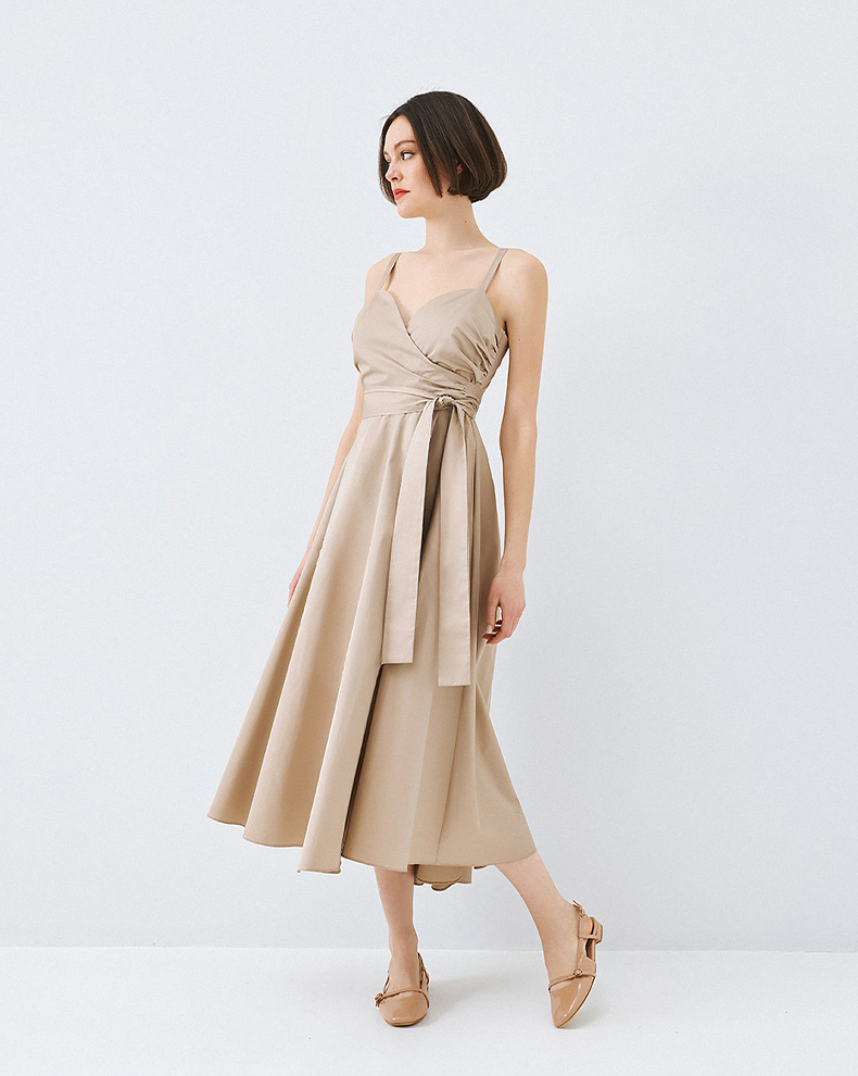 Midi Wrap Dress With Straps - Access Fashion