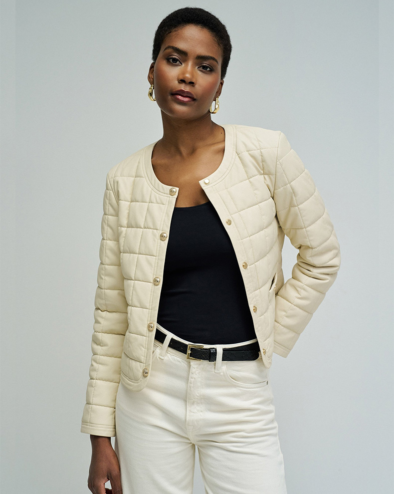 PADDED JACKET LEATHER EFFECT - Salsa Jeans