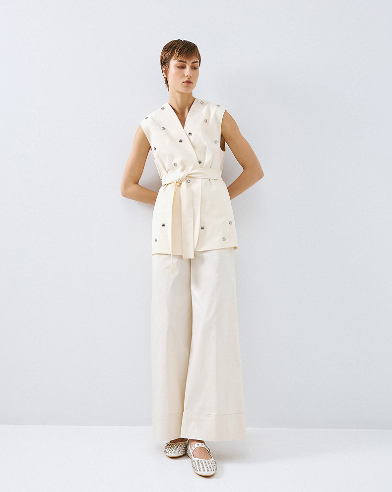 Vest with studs and belt - Access Fashion
