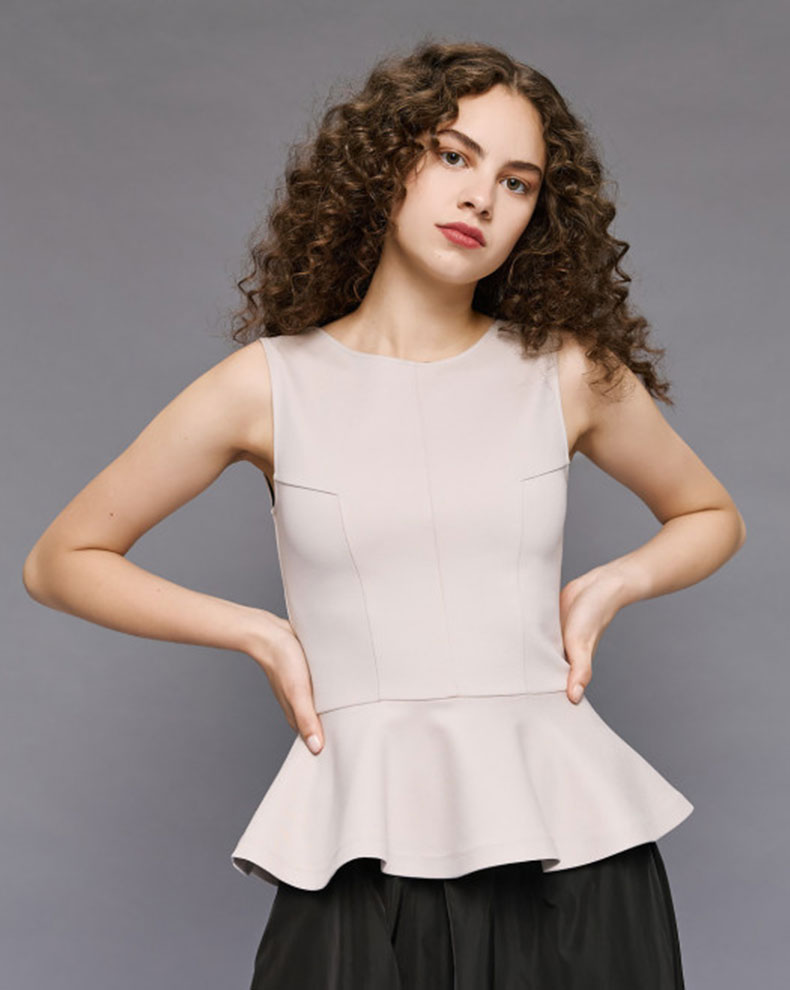 SLEEVELESS PEPLUM TOP