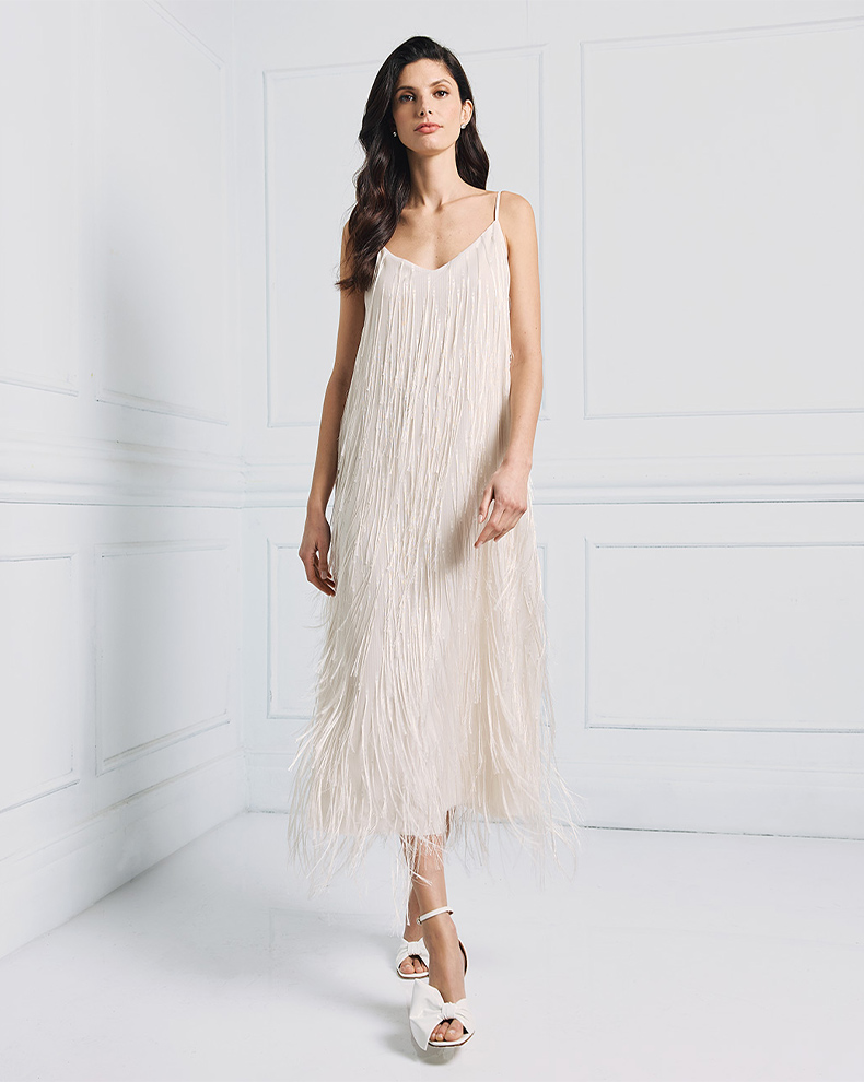 LONG DRESS WITH FRINGES