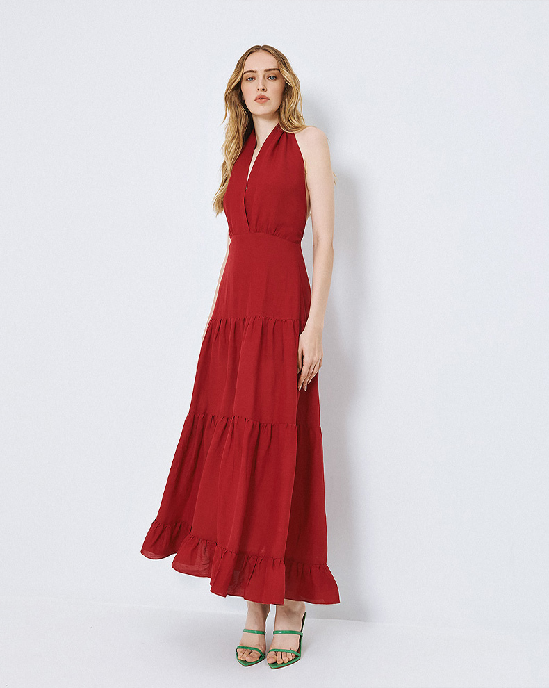 Halter Dress With Open Back - Access Fashion