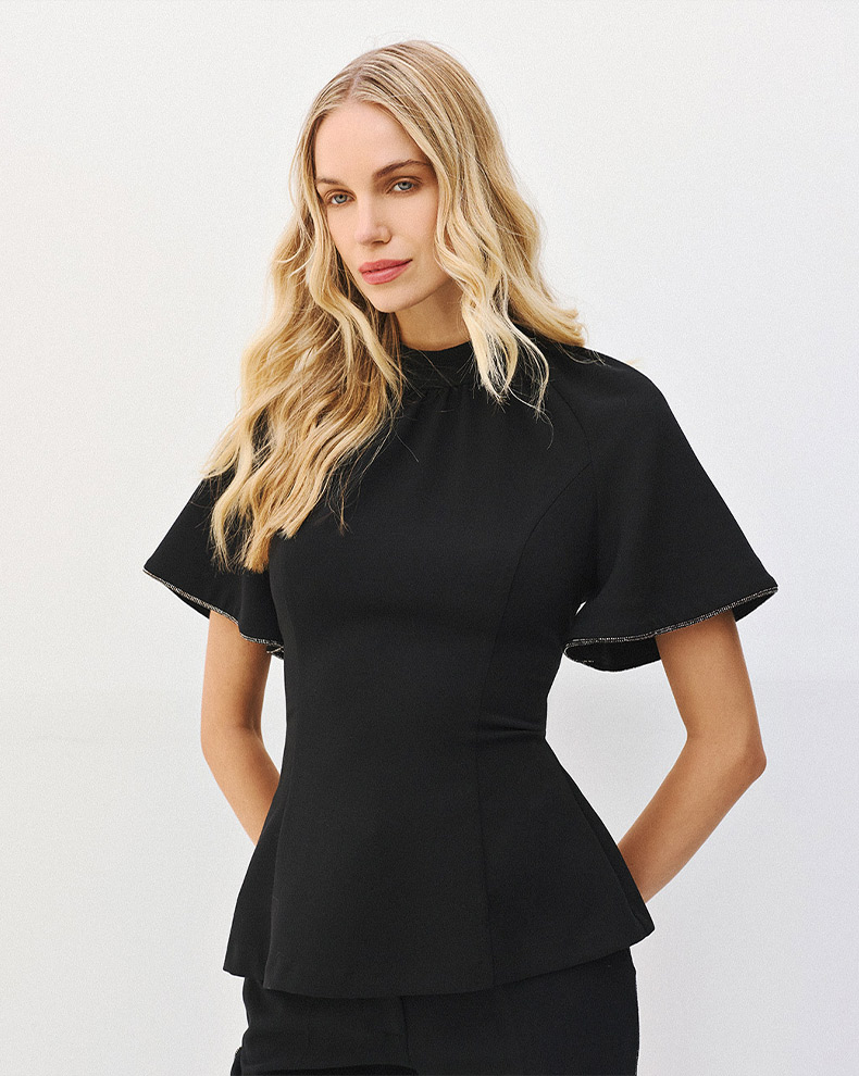 Open Back Blouse With Strass - Access Fashion