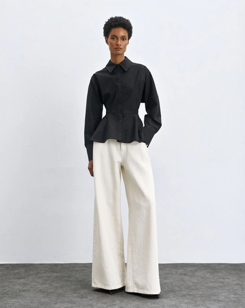 Shirt With Peplum Finish - Access Fashion