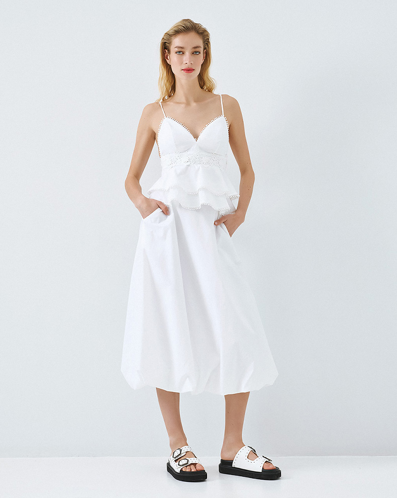 Top With Ruffles And Lace- Access Fashion