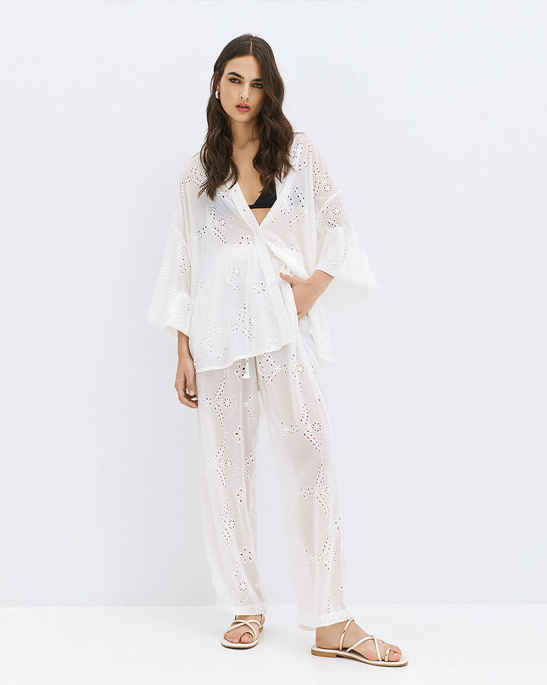 Translucent Embroidered Trousers - Access Fashion