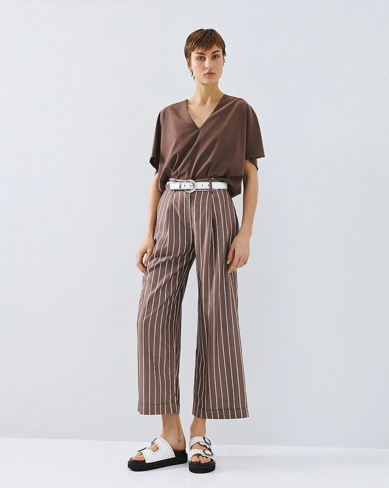 Striped Trousers With Lapels - Access Fashion