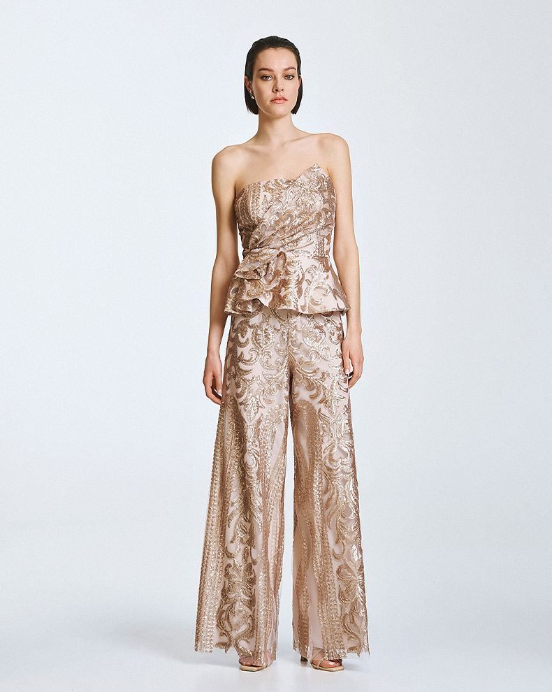 Sequin Embroidered Trouser - Access Fashion