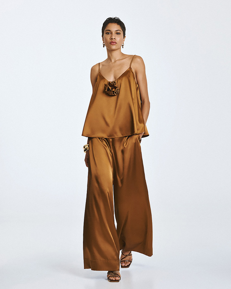 Wide leg satin trousers - Access Fashion