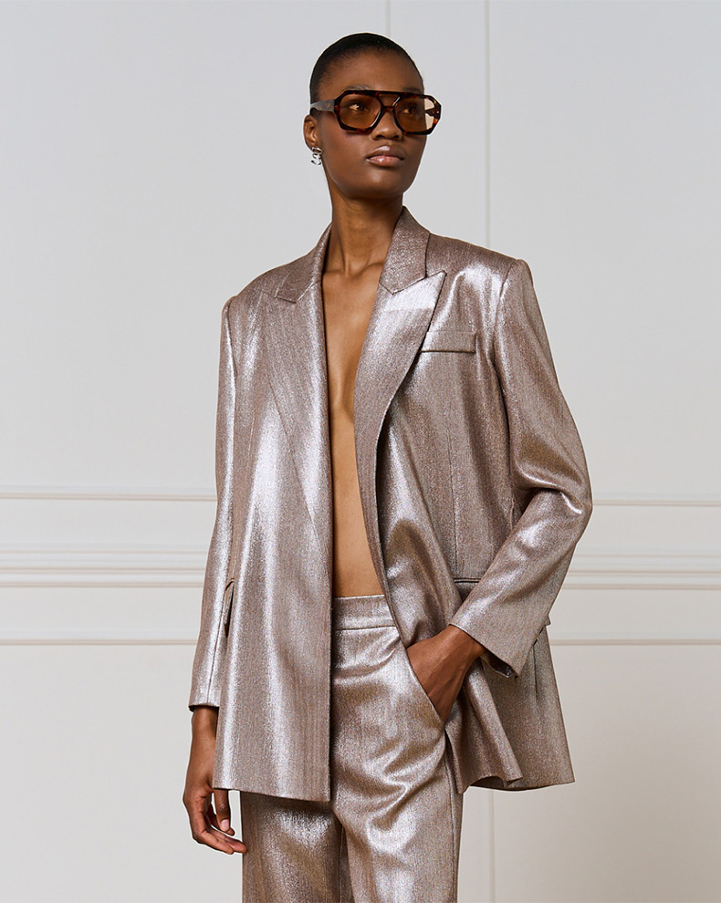 LONG METALLIC EFFECT BLAZER