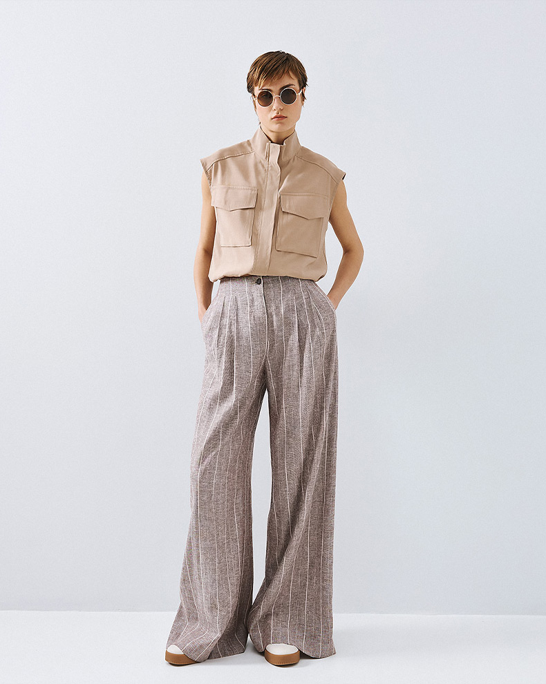 High waisted striped pants - Access Fashion