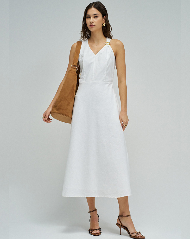 Midi Dress With Linen - Salsa Jeans