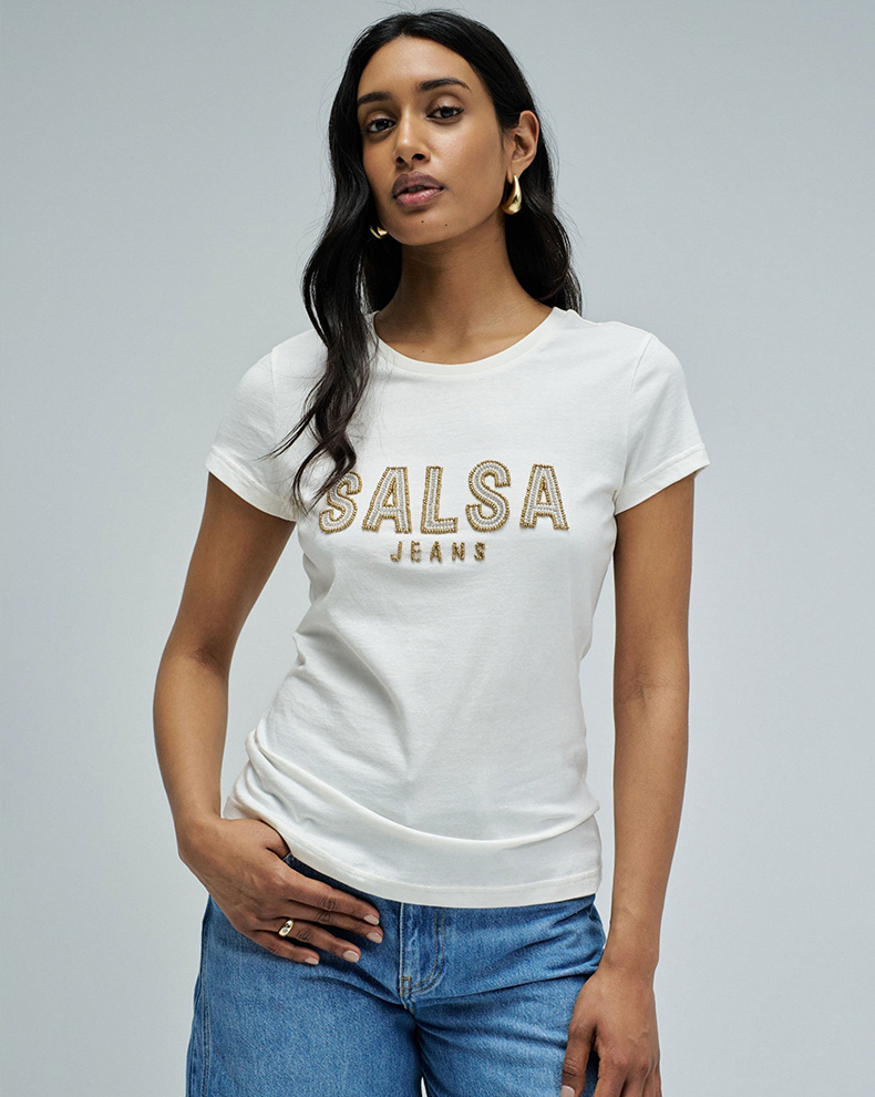 T-Shirt With Branding - Salsa Jeans
