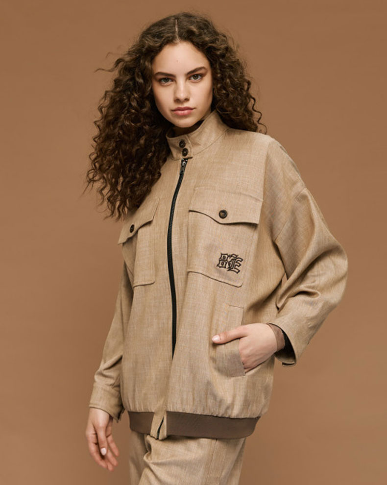 Τζάκετ oversized με κέντημα