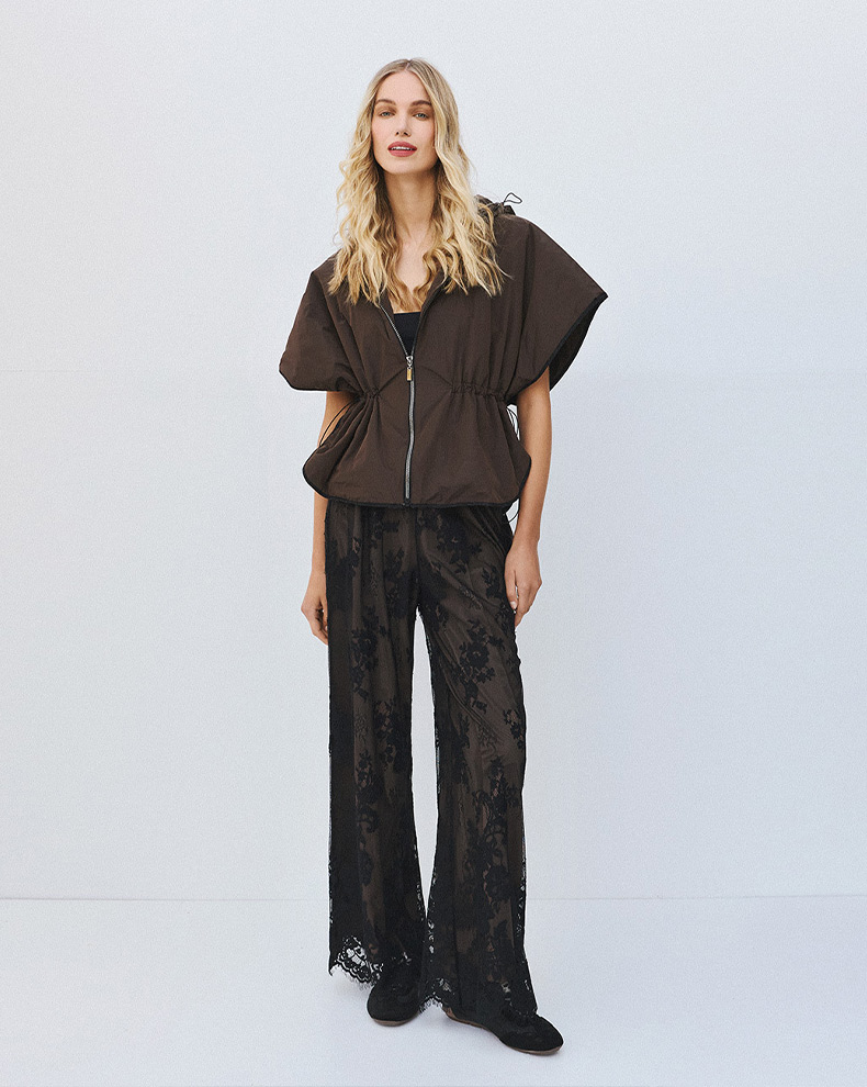 Lace Pants With Striped Side Panel - Access Fashion