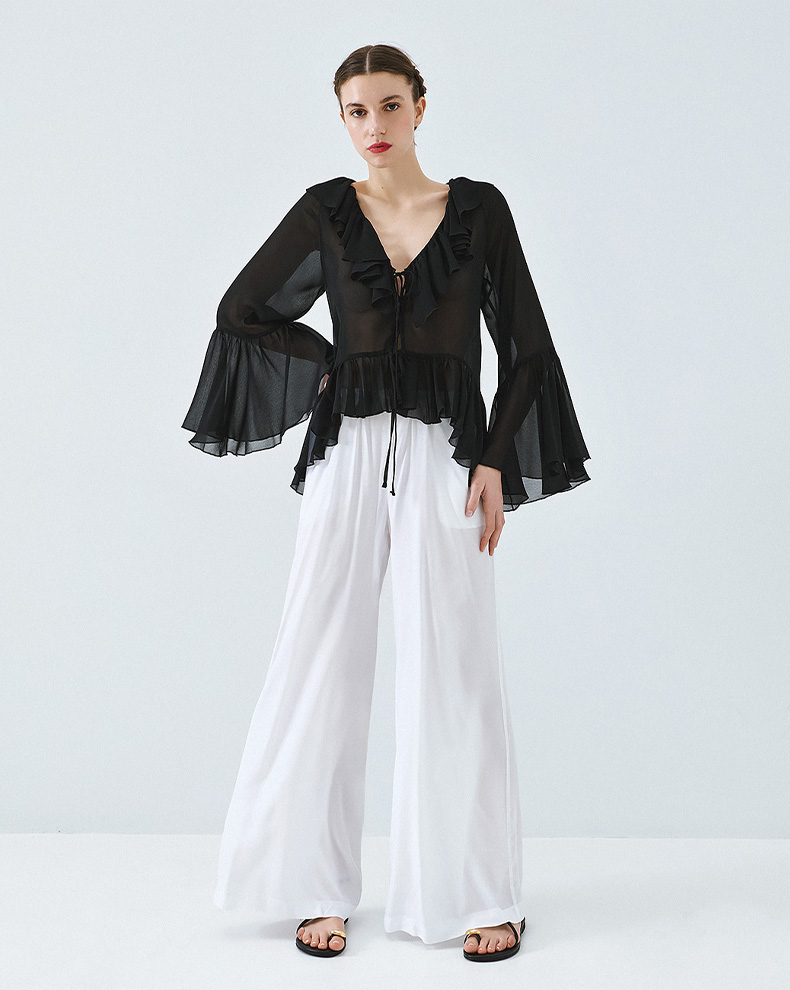 Muslin Blouse With Ruffles - Access Fashion