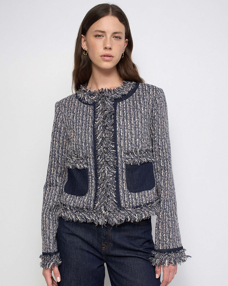 Tweed Jacket With Fringes