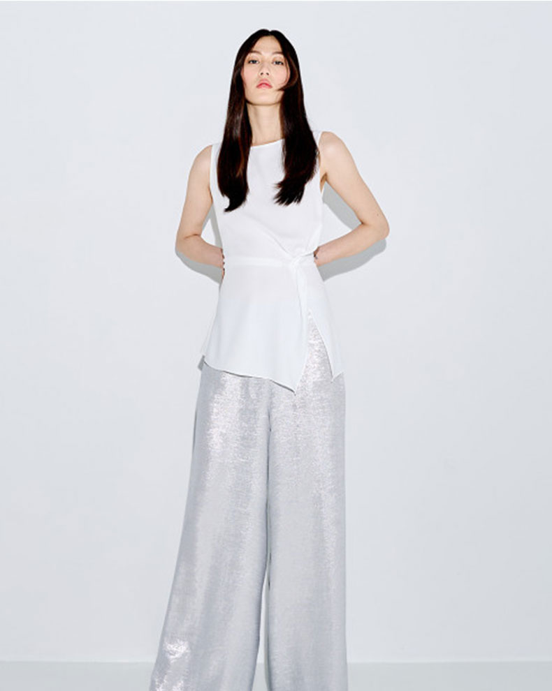 METALLIC EFFECT PANTS