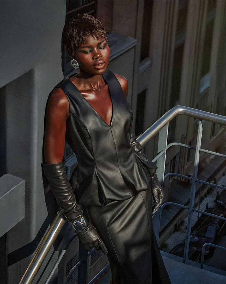 Faux Leather Peplum Top - Access Fashion