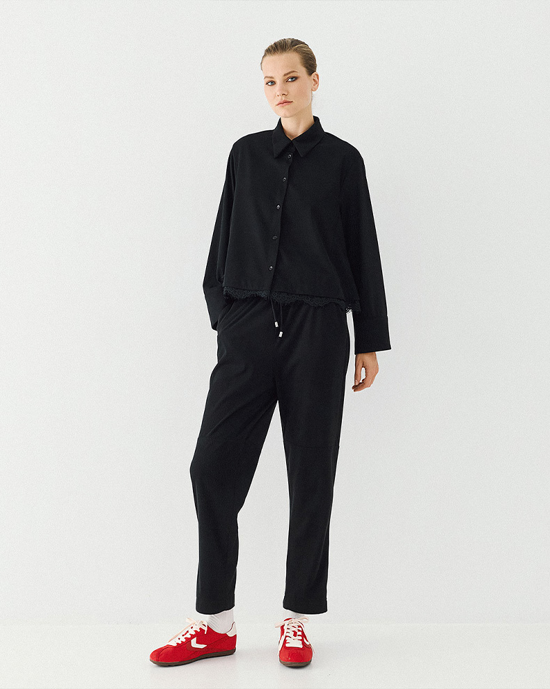 Suede Pants With Elasticated Waistband - Access Fashion