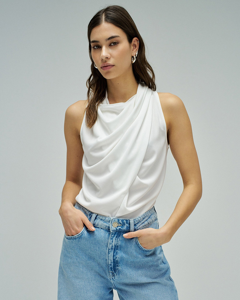 Top With Draped Neckline - Salsa Jeans