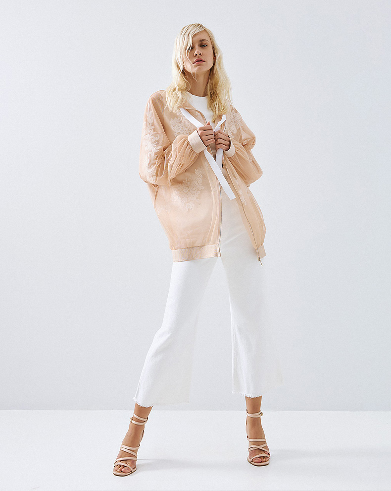 Transparent Jacket With Lace Details - Access Fashion